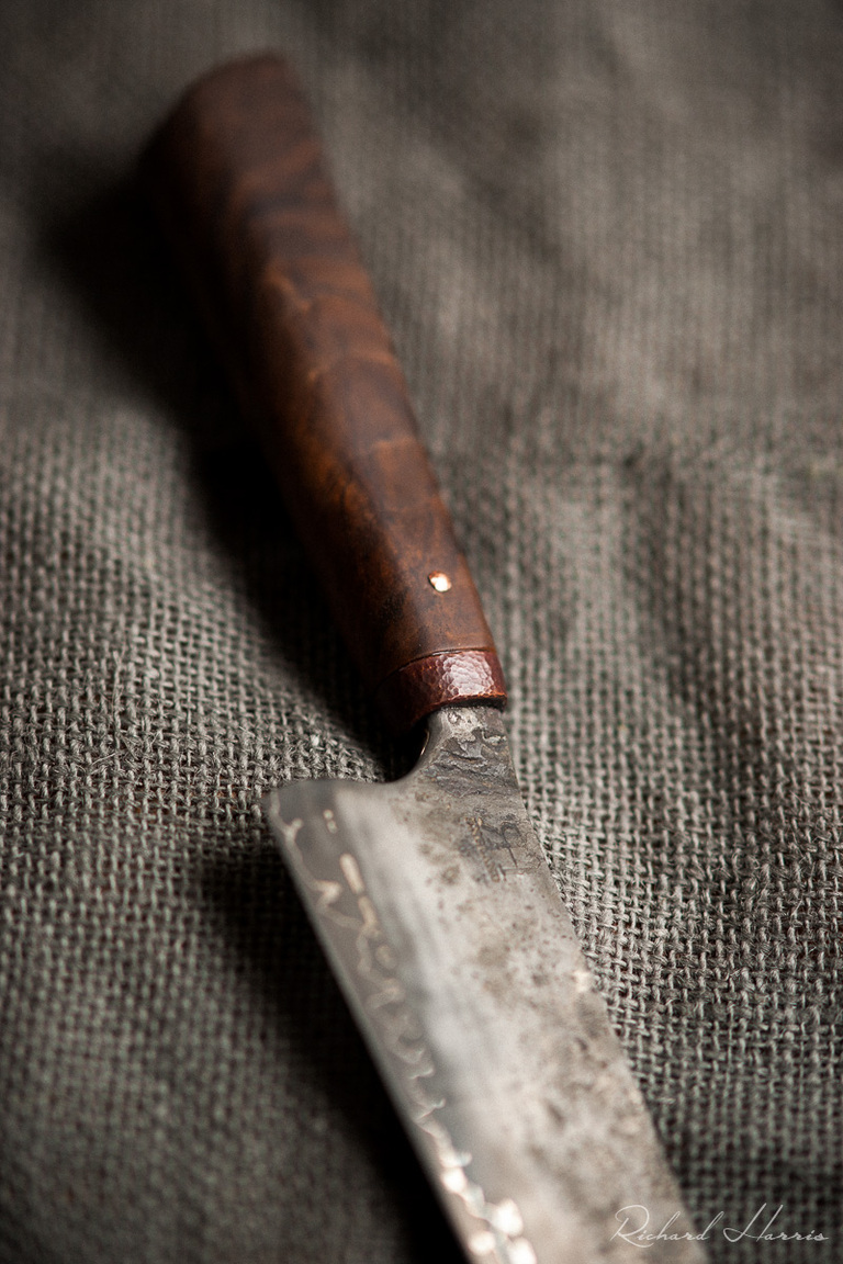 Chefs Knife, Hand and Remade in England Richard Harris Knives Hand Upcycled